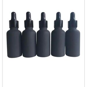 Set of 5 Black Dropper Bottles